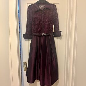 Eliza J Deep Purple Lace Dress